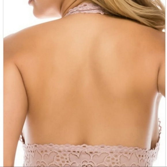 Pink lace Halter Bralette - Picture 2 of 5